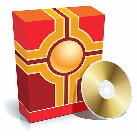 Red blank 3d box with CD, vector. Stock Photo - Budget Royalty-Free & Subscription, Code: 400-04023837