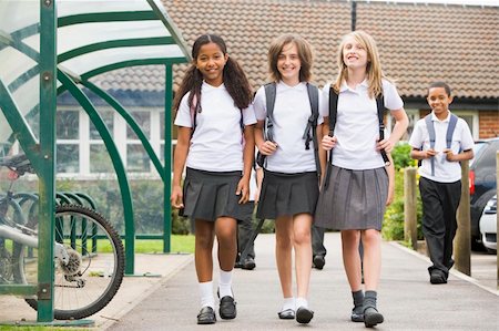 Junior school children leaving school Stock Photo - Budget Royalty-Free & Subscription, Code: 400-04036479