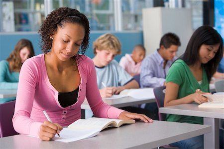 Schoolgirl in high school class Stock Photo - Budget Royalty-Free & Subscription, Code: 400-04036643