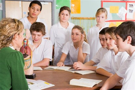 Schoolchildren and teacher in science class Stock Photo - Budget Royalty-Free & Subscription, Code: 400-04038522