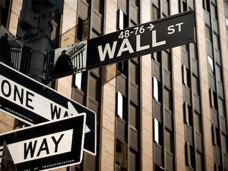 stock exchange building - A Wall Street sign in Manhattan New York. Stock Photo - Budget Royalty-Free & Subscription, Code: 400-04038941