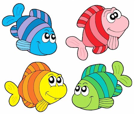 simsearch:400-04052109,k - Striped fishes collection - vector illustration. Stock Photo - Budget Royalty-Free & Subscription, Code: 400-04039419