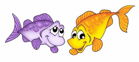 simsearch:400-04052109,k - Color illustration of yellow and purple fish. Stock Photo - Budget Royalty-Free & Subscription, Code: 400-04030144