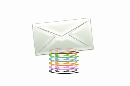 simsearch:400-04508643,k - Email on a white background with a symbol of this mail Stock Photo - Budget Royalty-Free & Subscription, Code: 400-04031266