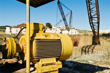 Big electric motor in a marble quarry, Estremoz, Alentejo, Portugal Stock Photo - Budget Royalty-Free & Subscription, Code: 400-04031812