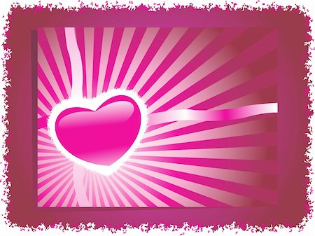 simsearch:400-05897213,k - grunge frame with pink heart, banner Stock Photo - Budget Royalty-Free & Subscription, Code: 400-04032545