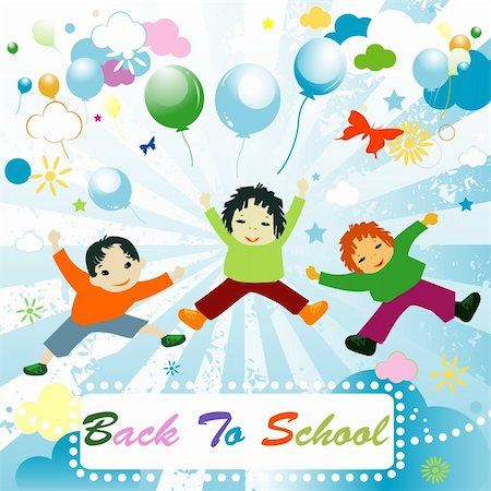 simsearch:400-04638236,k - back to school;  joyful design with children playing Photographie de stock - Aubaine LD & Abonnement, Code: 400-04032942