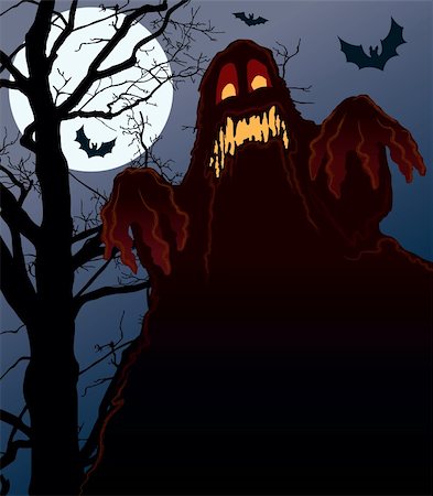 simsearch:400-03936196,k - Demonic night, perfect illustration for Halloween holiday Stock Photo - Budget Royalty-Free & Subscription, Code: 400-04046316