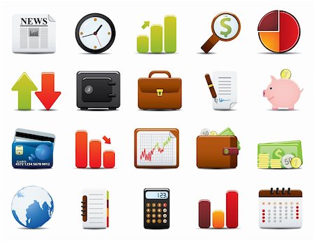 Finance Icon Set. Easy To Edit Vector Image. Stock Photo - Budget Royalty-Free & Subscription, Code: 400-04046757