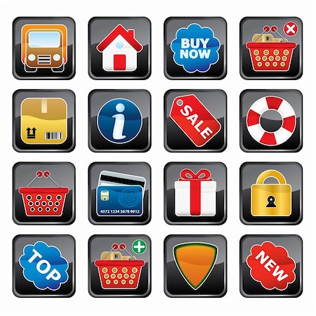 simsearch:400-04097382,k - Shopping Icon Set. Easy To Edit Vector. Stock Photo - Budget Royalty-Free & Subscription, Code: 400-04046792