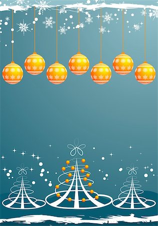 simsearch:400-05374105,k - Grunge Christmas background with tree and sphere, element for design, vector illustration Stock Photo - Budget Royalty-Free & Subscription, Code: 400-04047378