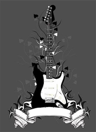 simsearch:400-04616019,k - guitar with floral background Stock Photo - Budget Royalty-Free & Subscription, Code: 400-04048309