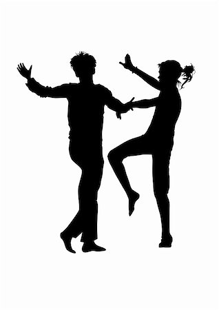 swings - vector drawing men and women dancing rock 'n' roll on a white background Photographie de stock - Aubaine LD & Abonnement, Code: 400-04048340