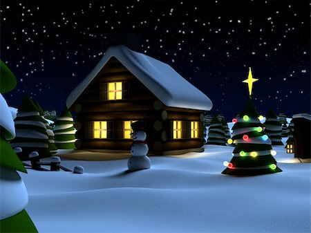 3d rendered illustration of a christmas scene Stock Photo - Budget Royalty-Free & Subscription, Code: 400-04048552