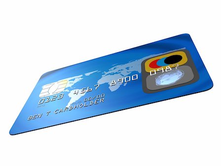 simsearch:400-05670021,k - 3d rendered illustration of a blue credit card Stock Photo - Budget Royalty-Free & Subscription, Code: 400-04048608