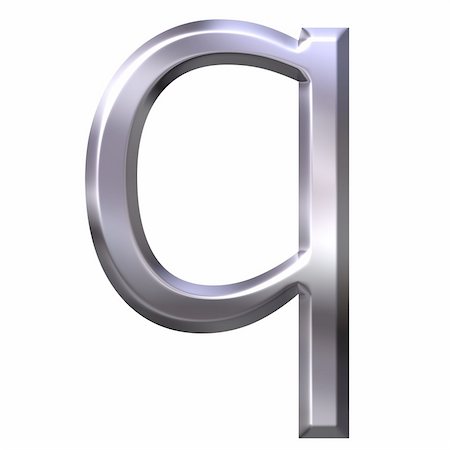 simsearch:400-04543513,k - 3d silver letter q isolated in white Stock Photo - Budget Royalty-Free & Subscription, Code: 400-04049435