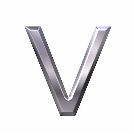 simsearch:400-04543513,k - 3d silver letter v isolated in white Stock Photo - Budget Royalty-Free & Subscription, Code: 400-04049437
