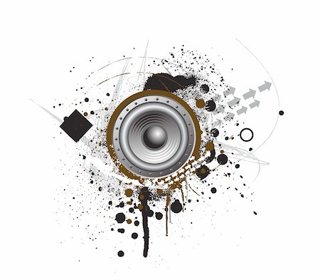 speakers graphics - Grunge Party Speaker with white background Stock Photo - Budget Royalty-Free & Subscription, Code: 400-04049626
