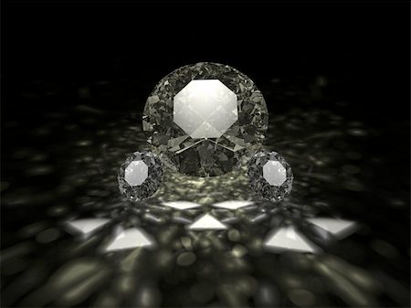 simsearch:700-00023167,k - A three sparkling brilliant cut diamonds on dark background Stock Photo - Budget Royalty-Free & Subscription, Code: 400-04042353