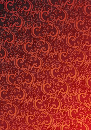 simsearch:400-05077687,k - Vector red floral wallpaper Stock Photo - Budget Royalty-Free & Subscription, Code: 400-04043474
