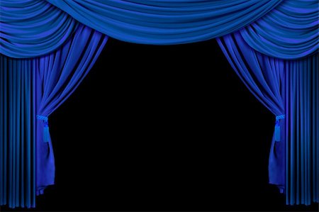 simsearch:400-05279963,k - Bright Blue Multi Layered Theatre Drapes on Stage Foto de stock - Super Valor sin royalties y Suscripción, Código: 400-04043869