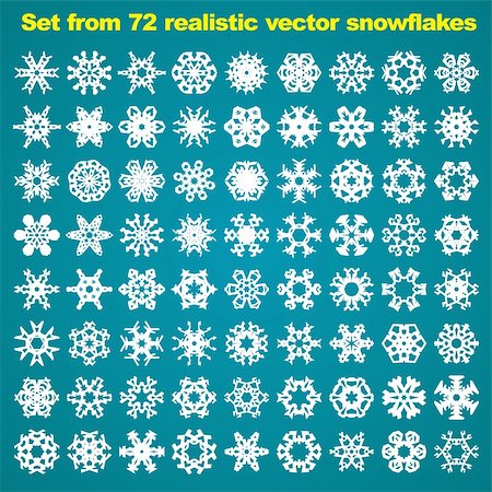 simsearch:400-07053830,k - Set from 72 realistic vector snowflakes Stock Photo - Budget Royalty-Free & Subscription, Code: 400-04054207