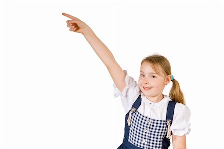 simsearch:400-07509444,k - A pretty girl pointing in the air Stock Photo - Budget Royalty-Free & Subscription, Code: 400-04054284