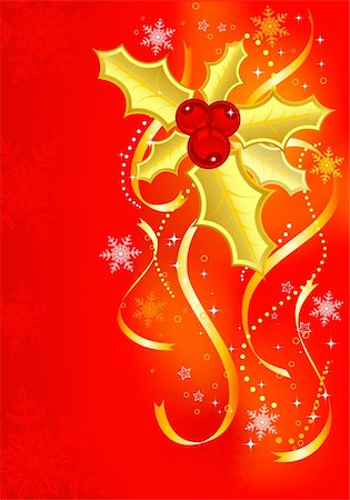 simsearch:400-05374105,k - Christmas background with mistletoe, element for design, vector illustration Stock Photo - Budget Royalty-Free & Subscription, Code: 400-04055591