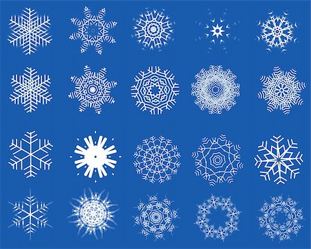 simsearch:400-04635890,k - Big collection of winter snowflakes for designer use Stock Photo - Budget Royalty-Free & Subscription, Code: 400-04055793