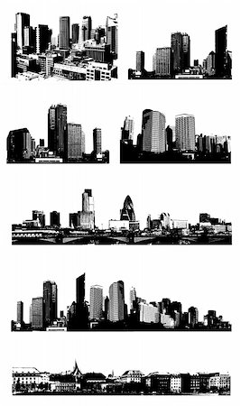 Set of cities. Vector Stock Photo - Budget Royalty-Free & Subscription, Code: 400-04055944