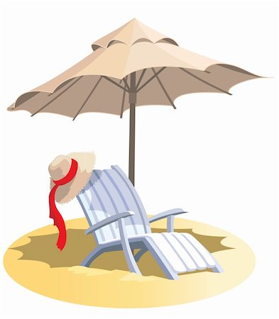 simsearch:400-04062726,k - Summer vacation, chair and umbrella on a tropical beach. Foto de stock - Super Valor sin royalties y Suscripción, Código: 400-04056014