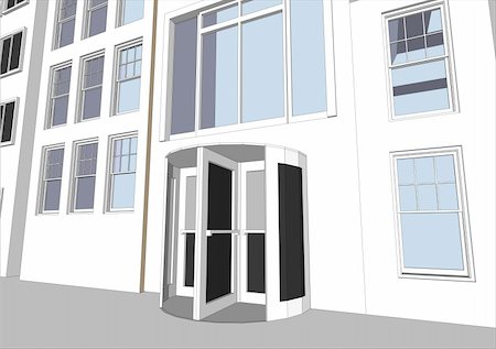 simsearch:400-04786259,k - Architect's Community featuring various dwellings and offices in vector format. Every feature of each building including doors and windows can be edited or colored to suit. Stock Photo - Budget Royalty-Free & Subscription, Code: 400-04056338