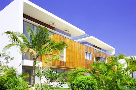 View of nice modern villa in tropic environment Stock Photo - Budget Royalty-Free & Subscription, Code: 400-04058833