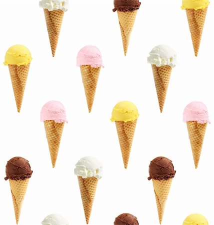 simsearch:400-05718903,k - Seamless background of assorted ice cream cones Stock Photo - Budget Royalty-Free & Subscription, Code: 400-04059953