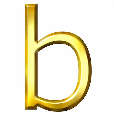 simsearch:400-04543513,k - 3d golden letter b isolated in white Stock Photo - Budget Royalty-Free & Subscription, Code: 400-04050564