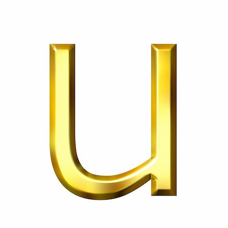 simsearch:400-04543513,k - 3d golden letter u isolated in white Stock Photo - Budget Royalty-Free & Subscription, Code: 400-04050569