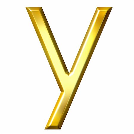 simsearch:400-04543513,k - 3d golden letter y isolated in white Stock Photo - Budget Royalty-Free & Subscription, Code: 400-04050570