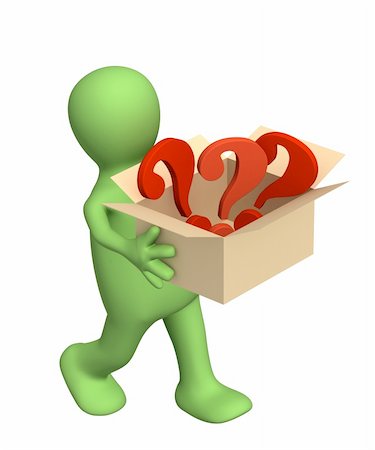 simsearch:649-06717849,k - Puppet, carrying a box with question marks Stock Photo - Budget Royalty-Free & Subscription, Code: 400-04051500
