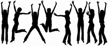 simsearch:400-05118638,k - Set of editable vector silhouettes of jumping women Stock Photo - Budget Royalty-Free & Subscription, Code: 400-04053375