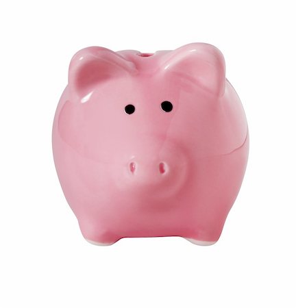 simsearch:400-07218287,k - Traditional piggybank isolated on white with clipping path Stock Photo - Budget Royalty-Free & Subscription, Code: 400-04064264
