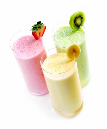 simsearch:824-07586355,k - Various fruit smoothies isolated on white background Stock Photo - Budget Royalty-Free & Subscription, Code: 400-04064752