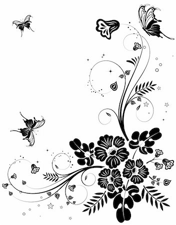 simsearch:400-04060446,k - Flower background with butterfly, element for design, vector illustration Stock Photo - Budget Royalty-Free & Subscription, Code: 400-04064789