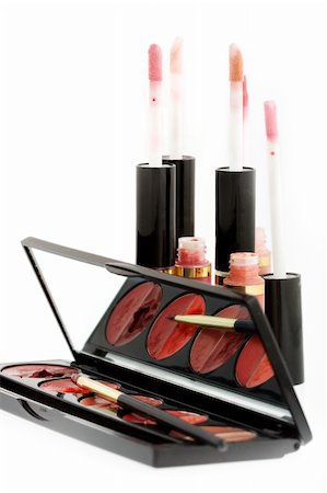 simsearch:400-05708035,k - Group of lip glosses and lipsticks on isolated background Stock Photo - Budget Royalty-Free & Subscription, Code: 400-04067942