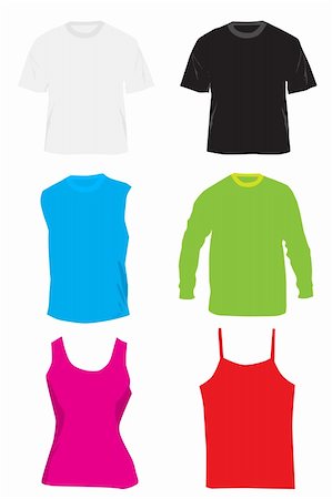 short dress images for women with boys - Vector - Blank shirts and tshirts. Colors can be changed and text inserted. Stock Photo - Budget Royalty-Free & Subscription, Code: 400-04069467