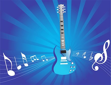 simsearch:400-04084371,k - blue musical grunge guitar vector wallpaper Stock Photo - Budget Royalty-Free & Subscription, Code: 400-04069913