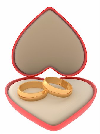 simsearch:400-05887181,k - 3d rendered illustration of a red ring case with two golden rings Stock Photo - Budget Royalty-Free & Subscription, Code: 400-04061130