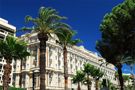 Luxury hotel on Croisette promenade in Cannes France Stock Photo - Budget Royalty-Free & Subscription, Code: 400-04061278