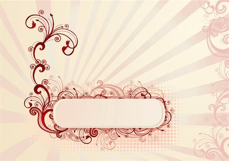 simsearch:400-05077687,k - Vector illustration of horizontal floral frame for greeting card Stock Photo - Budget Royalty-Free & Subscription, Code: 400-04062850