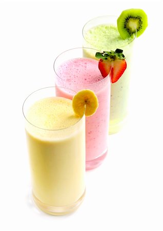 simsearch:824-07586355,k - Various fruit smoothies isolated on white background Stock Photo - Budget Royalty-Free & Subscription, Code: 400-04063385