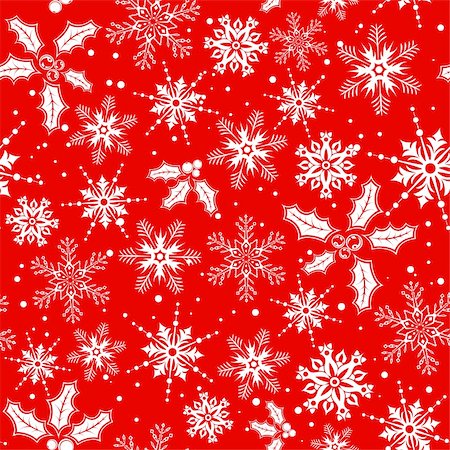 simsearch:400-05374105,k - Christmas seamless background with snowflake, mistletoe, element for design, vector illustration Stock Photo - Budget Royalty-Free & Subscription, Code: 400-04074331